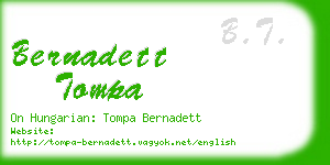 bernadett tompa business card